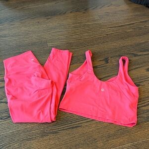 Lululemon Align Set Glaze Pink size 6 top size 4 legging NWOT